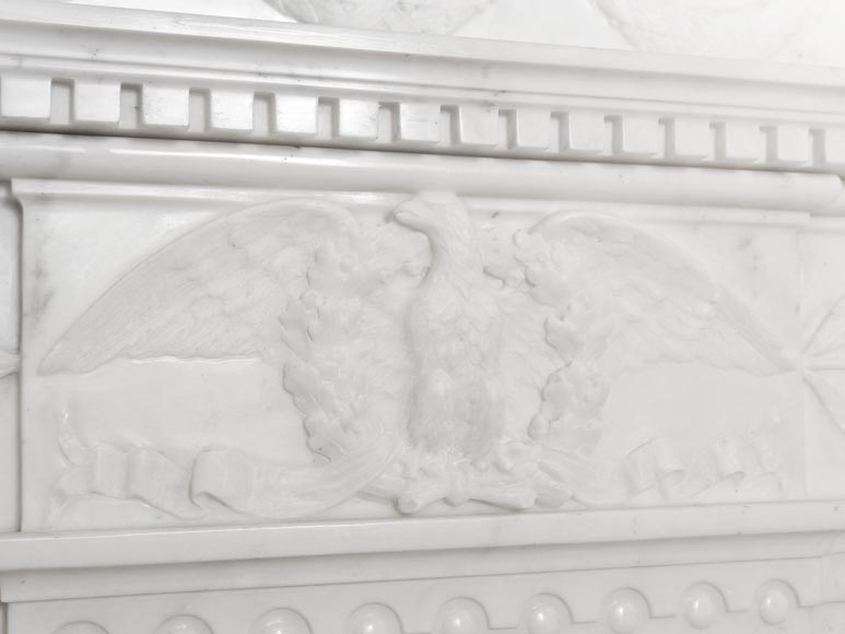 Empire-style fireplace in semi-statuary marble-2