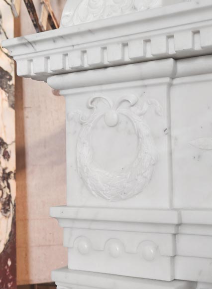 Empire-style fireplace in semi-statuary marble-6