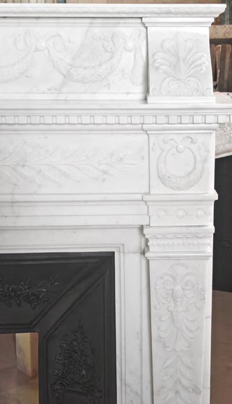 Empire-style fireplace in semi-statuary marble-10
