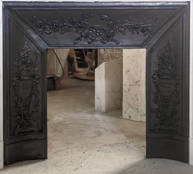 Empire-style fireplace in semi-statuary marble-13