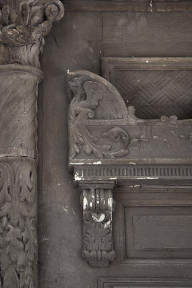 Big Napoleon III style double door made of carved wood-7