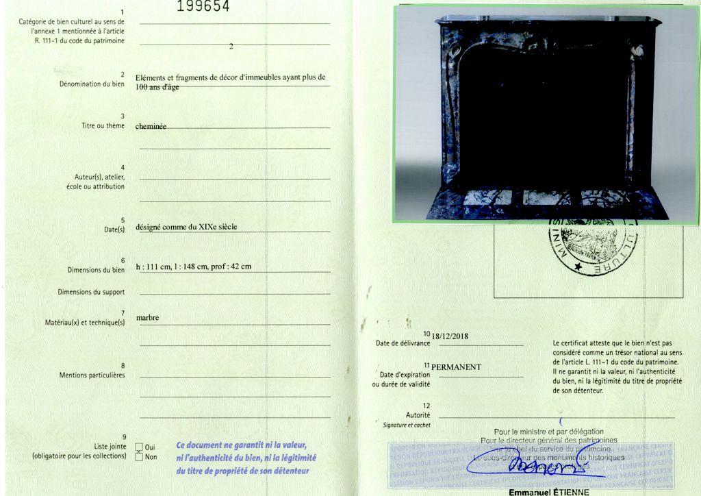 Export certificate