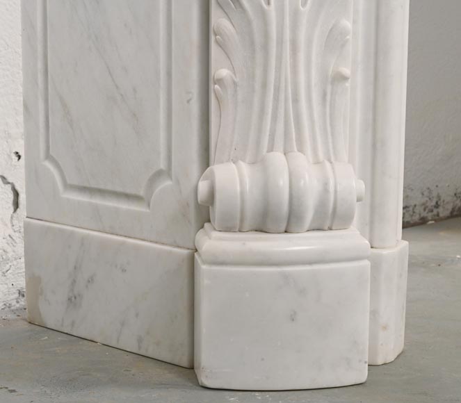 Louis XV style mantel in Carrara marble decorated with palmettes-4