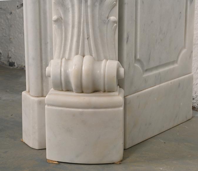 Louis XV style mantel in Carrara marble decorated with palmettes-6