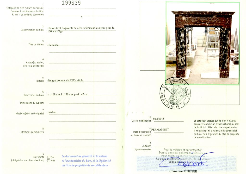 Export certificate