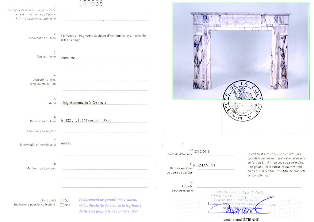 Export certificate