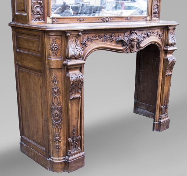 BARDIE Armand (cabinetmaker) - An antique Napoleon III style fireplace with its overmantel-11