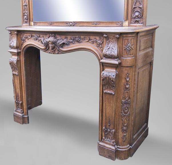 BARDIE Armand (cabinetmaker) - An antique Napoleon III style fireplace with its overmantel-14