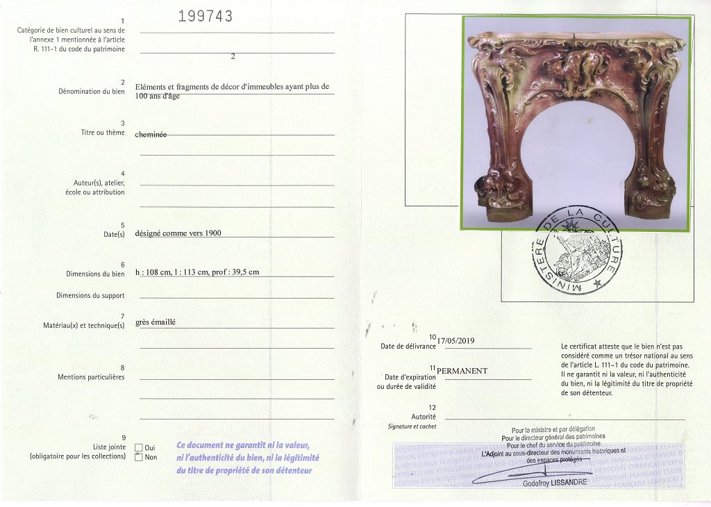 Export certificate