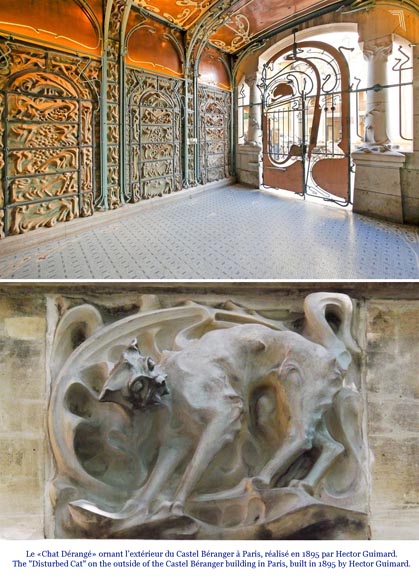 Rare Art Nouveau ceramic fireplace with cat-2