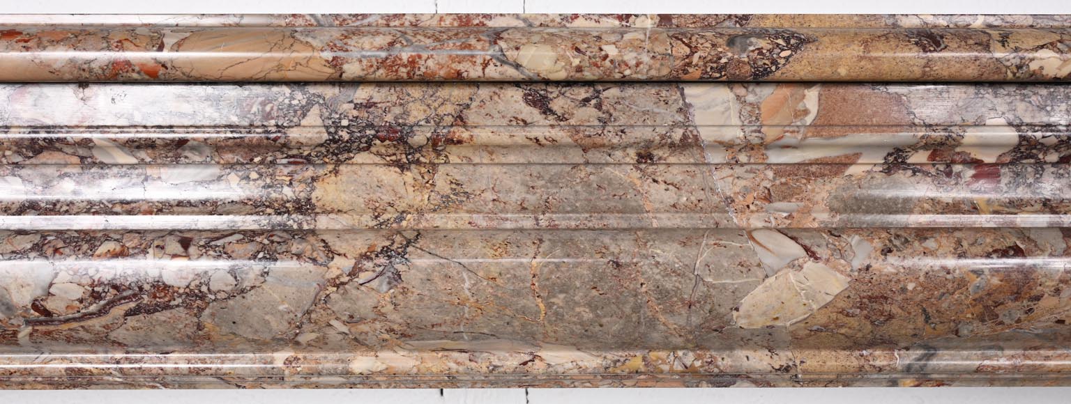 Sarrancolin marble mantelpiece with roll molding-1