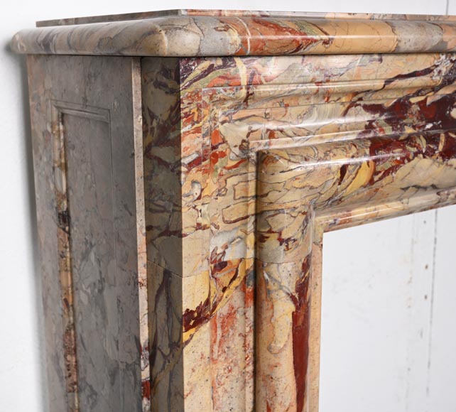 Sarrancolin marble mantelpiece with roll molding-3