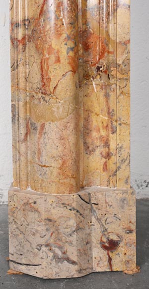 Sarrancolin marble mantelpiece with roll molding-7
