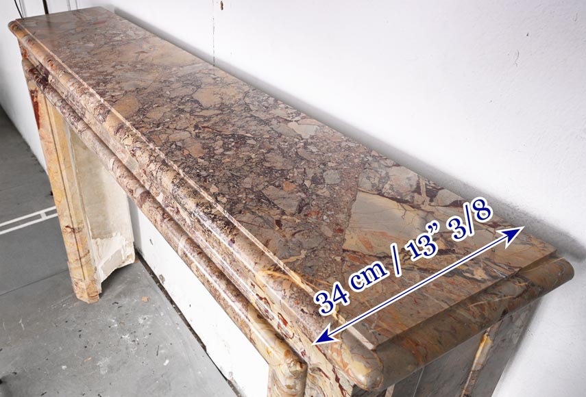 Sarrancolin marble mantelpiece with roll molding-8