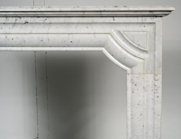 Louis XIV style mantel in speckled Carrara marble-7