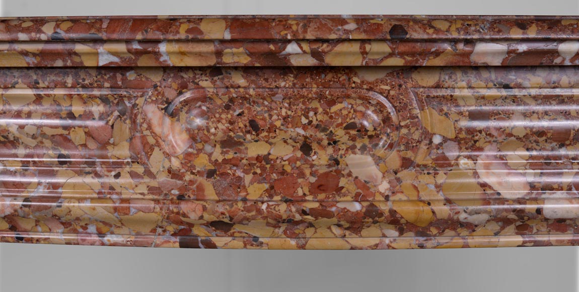 Stretched out Pompadour mantel in Alep Breccia marbre-1