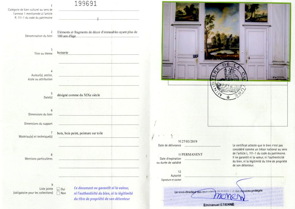 Export certificate