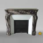 An antique Louis Xv style fireplace, Pompadour model, made out of Campan rubané marble