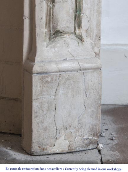 An antique Louis XV style fireplace, made out of stone-7