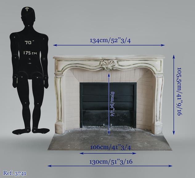 An antique Louis XV style fireplace, made out of stone-10