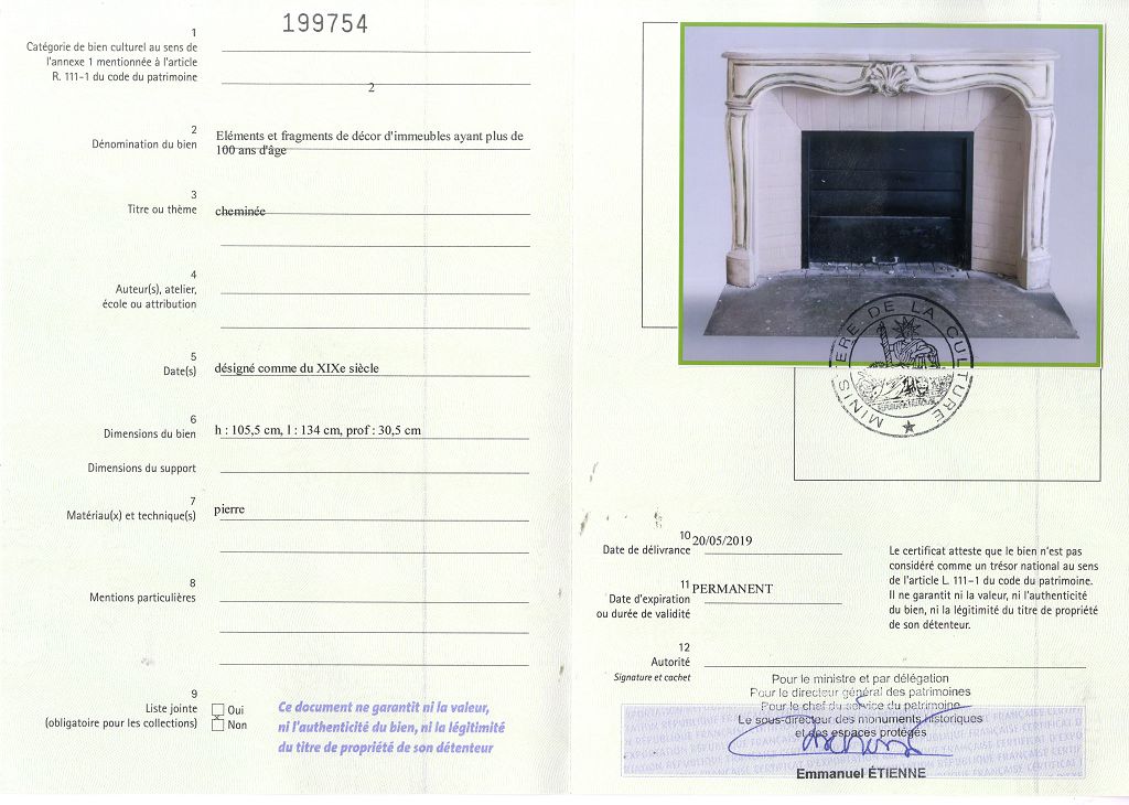 Export certificate