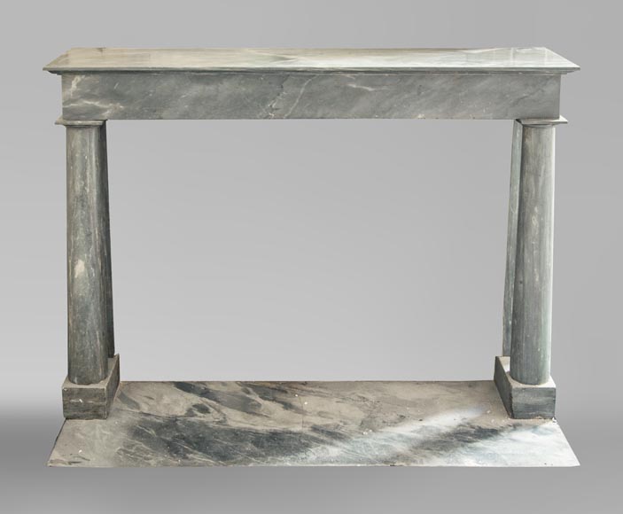 An Antique Empire Style Fireplace Made Out Of Blue Turquin Marble