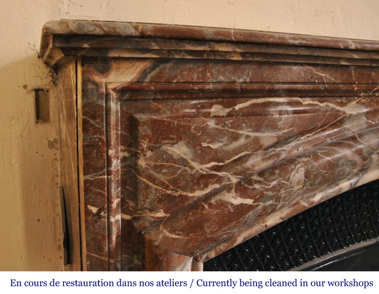 An antique Louis XIV style fireplace, made out of Rouge Royal marble-3