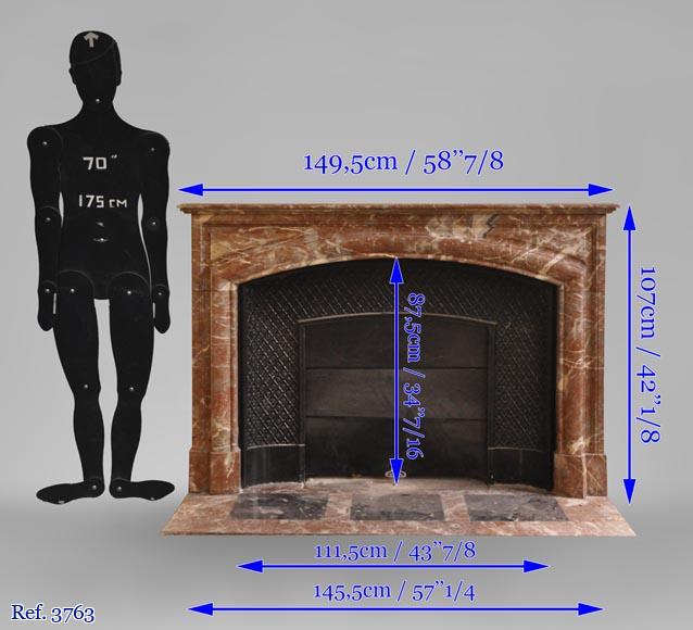 An antique Louis XIV style fireplace, made out of Rouge Royal marble-10