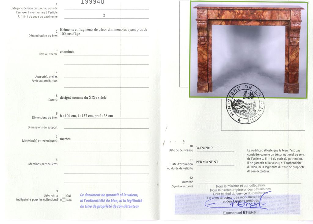 Export certificate