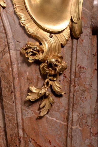 Alfred Emmanuel Beurdeley,Exceptional mantel made in Sarrancolin marble and gilt bronze for Cornelius II Vanderbilt, 1893-15