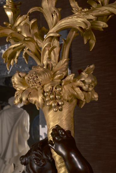 Alfred Emmanuel Beurdeley,Exceptional mantel made in Sarrancolin marble and gilt bronze for Cornelius II Vanderbilt, 1893-18