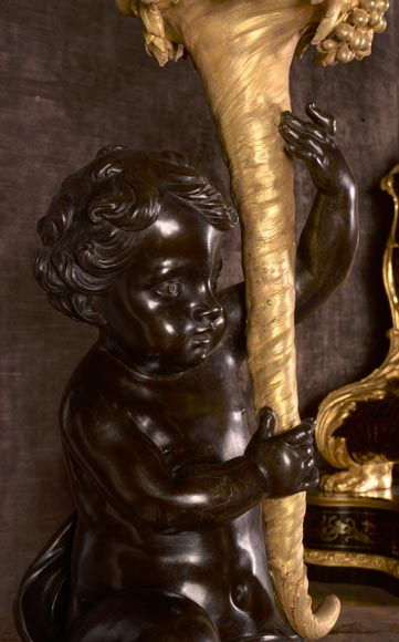Alfred Emmanuel Beurdeley,Exceptional mantel made in Sarrancolin marble and gilt bronze for Cornelius II Vanderbilt, 1893-19