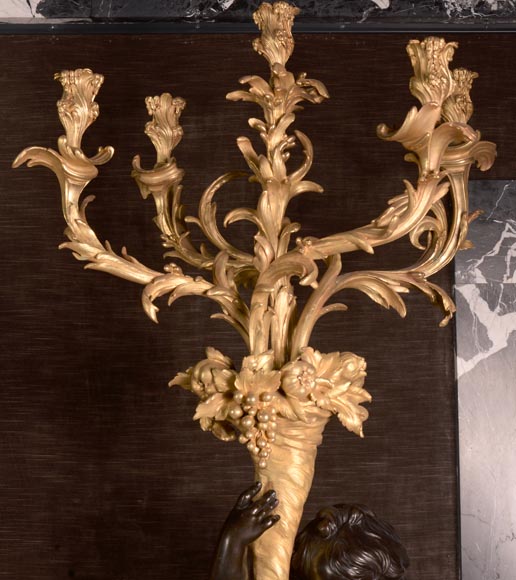 Alfred Emmanuel Beurdeley,Exceptional mantel made in Sarrancolin marble and gilt bronze for Cornelius II Vanderbilt, 1893-20