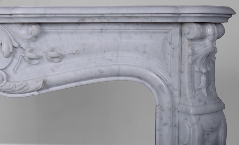 Louis XV style mantel in Carrara marble, acorn model-9