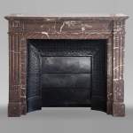 Antique Louis XVI style mantel in Red marble from the North