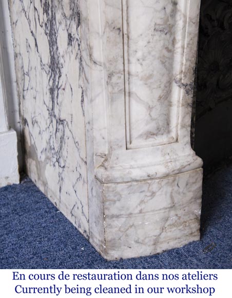 Antique Louis XV style fireplace in Breche de Serravezza marble-7