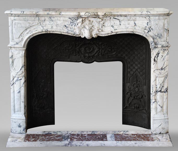 Louis XV style mantel in Saravenza marble-0