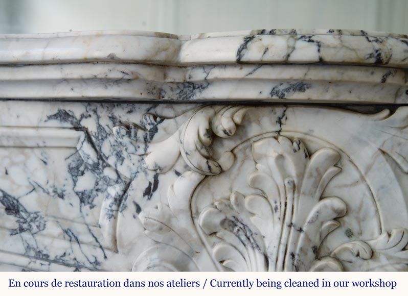 Louis XV style mantel in Saravenza marble-3