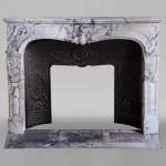 Beautiful Louis XV style mantel with small leaves in Sarravenza marble
