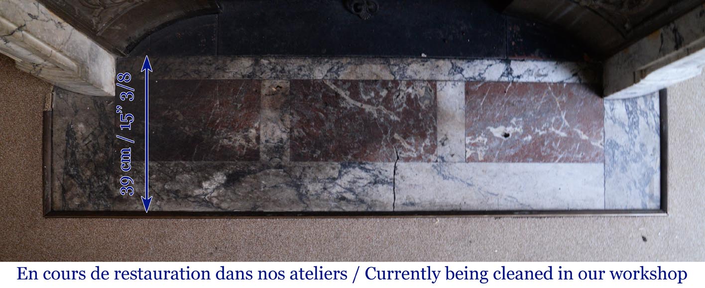 Beautiful Louis XV style mantel with small leaves in Sarravenza marble-10