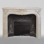 Antique 19th century Louis XV style fireplace in Carrara marble