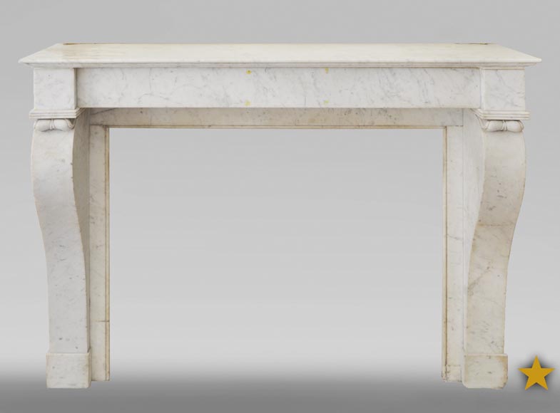 Antique Restoration Style Fireplace In Carrara Marble Marble