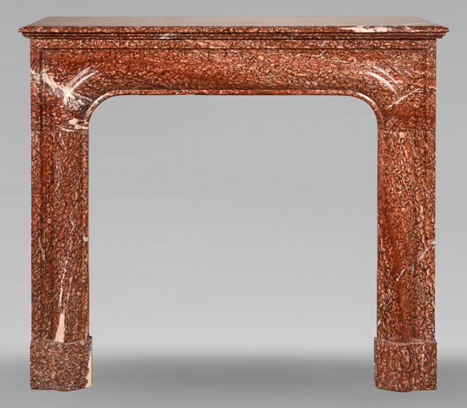 Louis XIV style mantel in red Campan marble-0