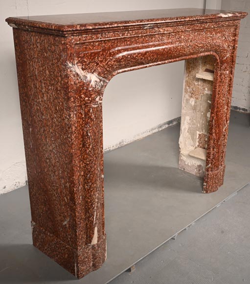 Louis XIV style mantel in red Campan marble-3