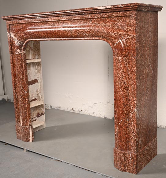 Louis XIV style mantel in red Campan marble-6