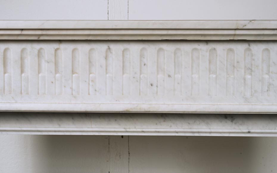 Louis XVI style mantel with carved Carrara marble jambs-1