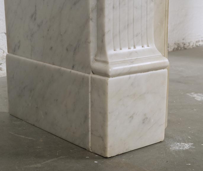Louis XVI style mantel with carved Carrara marble jambs-5