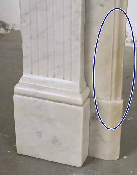 Louis XVI style mantel with carved Carrara marble jambs-6
