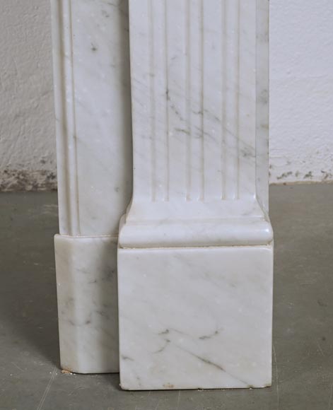 Louis XVI style mantel with carved Carrara marble jambs-9