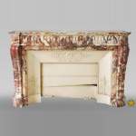 Antique Louis XVI style mantel with rudentures in red Onyx